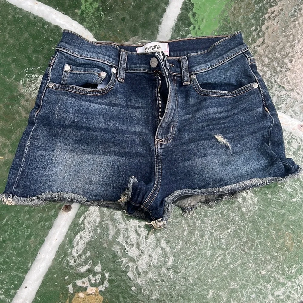 Vs PINK DARK DENIM SHORTS - Picture 1 of 3